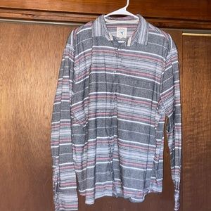 XL Gray/Blue/Red Striped Button Down